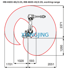 사용된 ABB 산업용 로봇 IRB 4600 로봇 팔 6 주축이 화물 60 킬로그램 선택과 플레이스 기계를 고르고 위치시킵니다