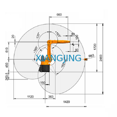 6 주축은 쿠카 로봇 산업용 로봇 그리퍼 KR 10 R1420 10 킬로그램 정격유효부하를 사용했습니다