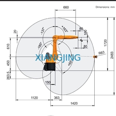 로봇 팔을 용접하기 위한 GBS 로봇 선형 트렉 철도와 KR10 R1420 KUKA 로봇
